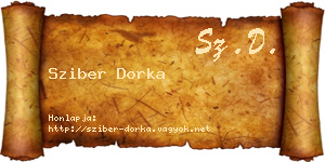 Sziber Dorka névjegykártya
